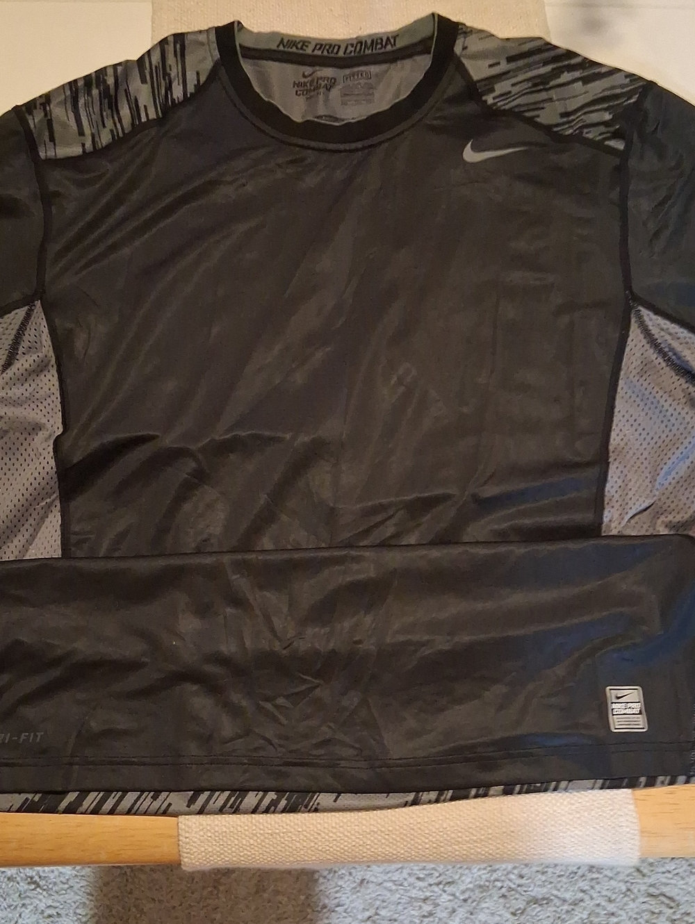 NWOT Nike Men's Black Performance PRO COMBAT Dri-FIT Short Sleeve Shirt Size 2X